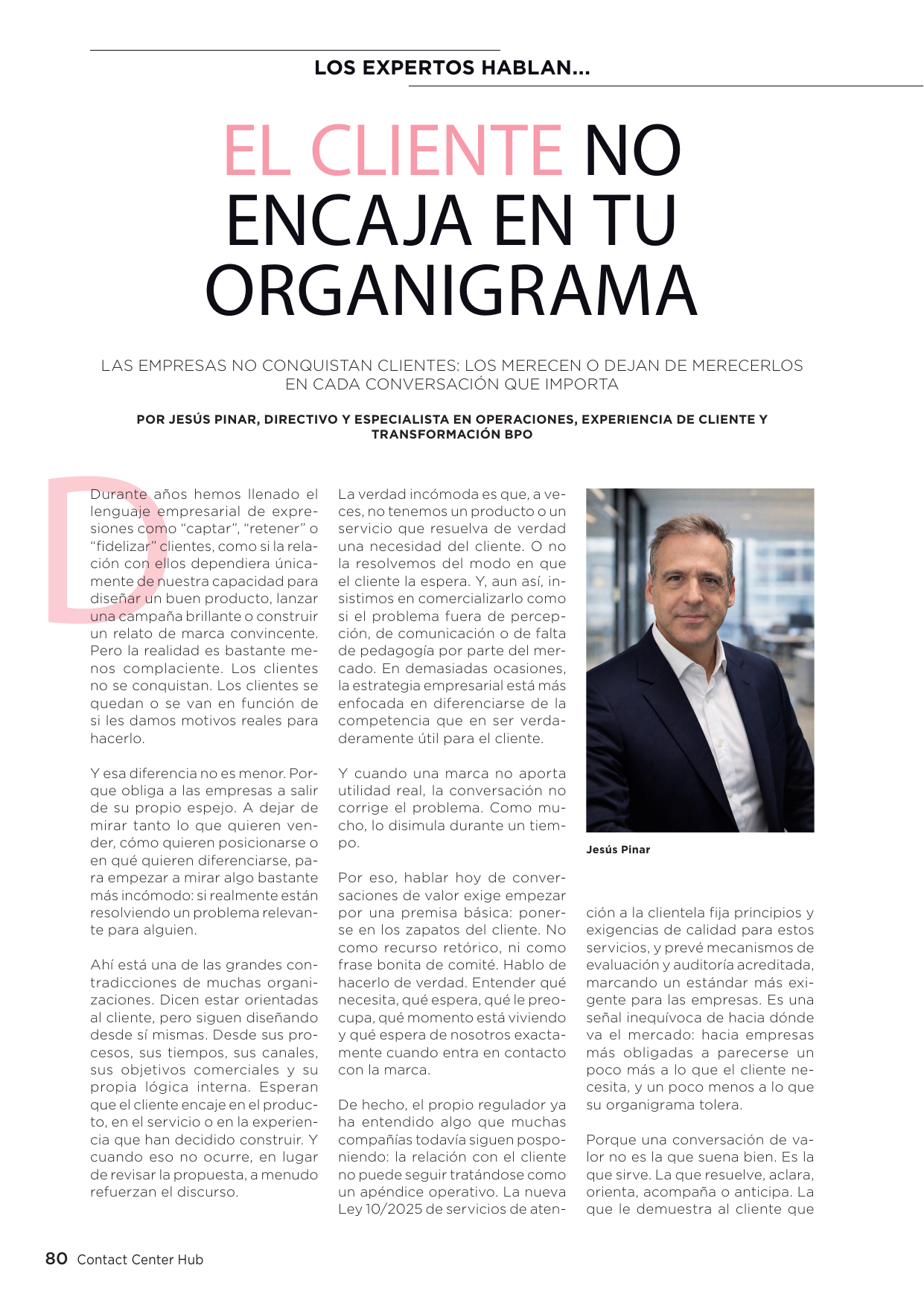 Página 1 do artigo O cliente não cabe no teu organograma