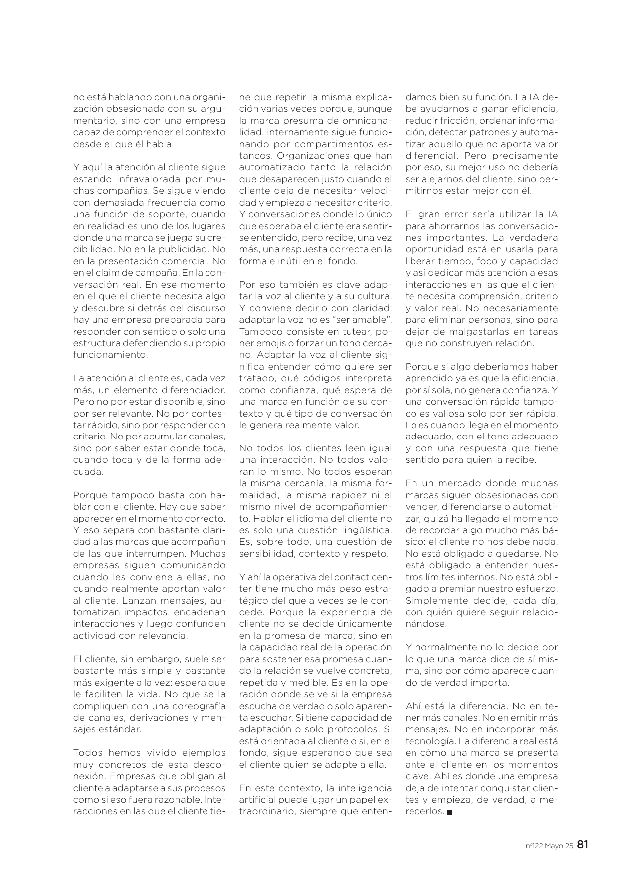 Página 2 do artigo O cliente não cabe no teu organograma